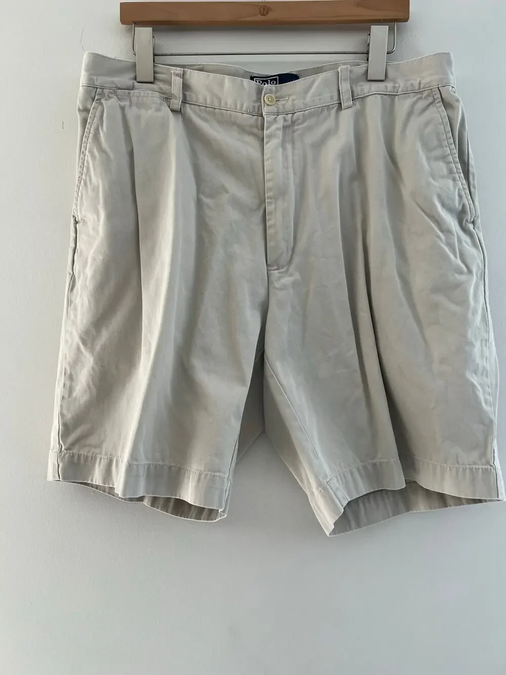 Polo Ralph Lauren Flat Front Khaki Chino Casual Golf Shorts Size 38 SG
